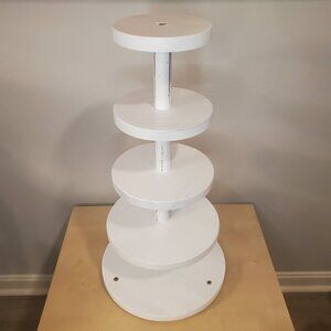 New - 24" Five Tier Cupcake/Dessert Display Stand in White Wood Finish
